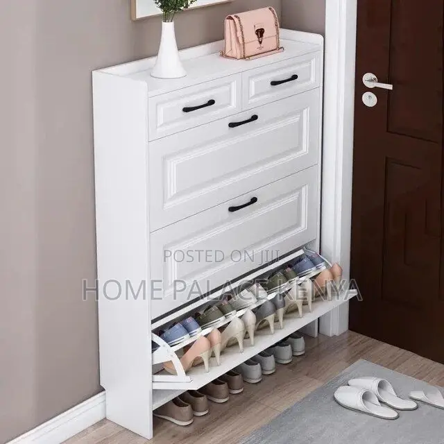 Shoe Rack; Space Saving Shoe Rack Storage Cabinet for Entryway