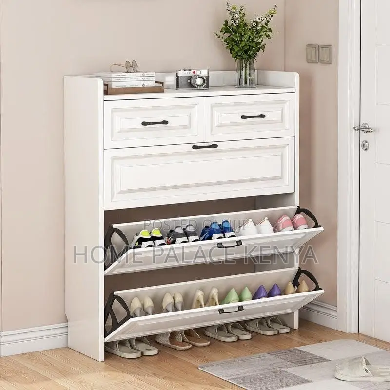 Shoe Rack; Space Saving Shoe Rack Storage Cabinet for Entryway