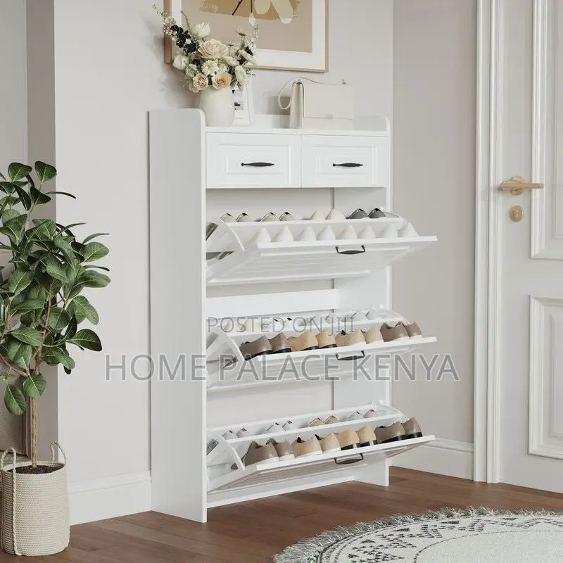 Shoe Rack; Space Saving Shoe Rack Storage Cabinet for Entryway