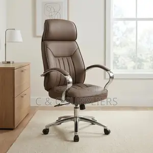 Executive Brown Leather Boss Chair.