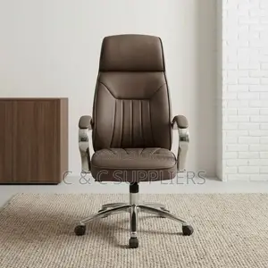 Executive Brown Leather Boss Chair.