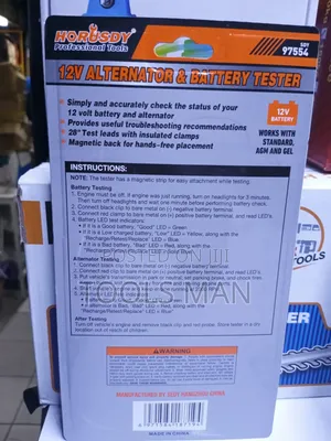 Horusdy 12V Alternator Battery Tester 97554.