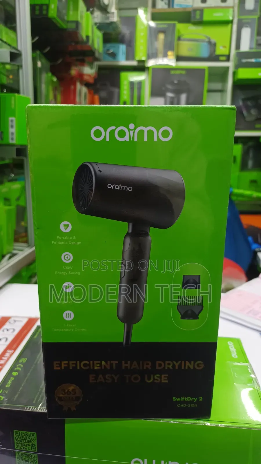 Oraimo SwiftDry 2 OHD-210N 800W Foldable Hair Dryer