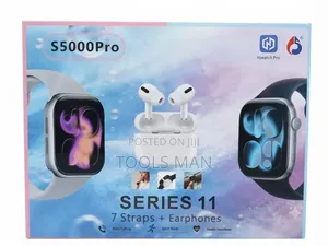 Hiwatch Pro S5000Pro Series 11 Smartwatch 7 Straps Earphones.