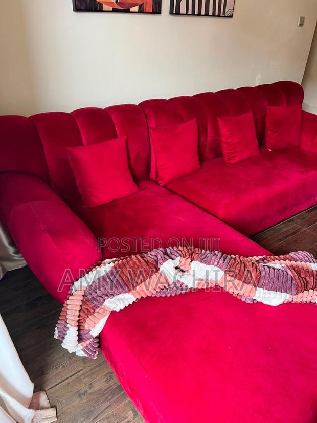 Magenta, Velvet 7-Seater Sectional Sofa - thumbnail 2