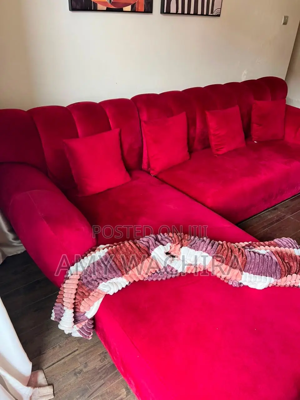 Magenta, Velvet 7-Seater Sectional Sofa