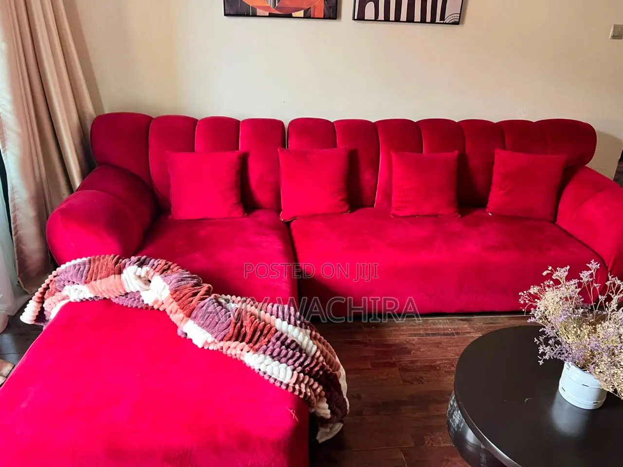 Magenta, Velvet 7-Seater Sectional Sofa