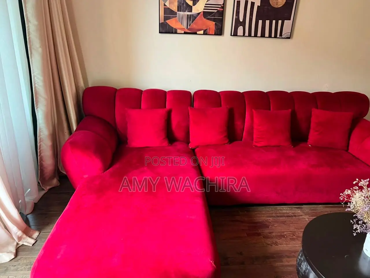 Magenta, Velvet 7-Seater Sectional Sofa
