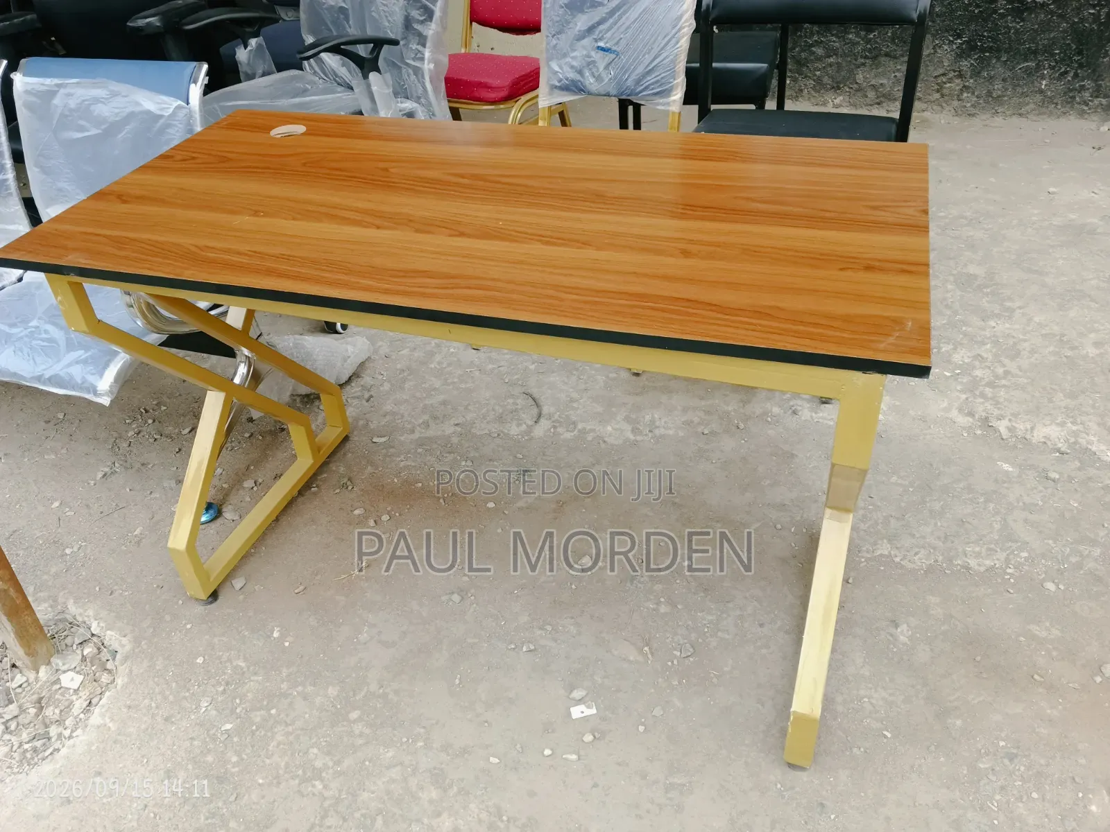 Gold Frame Metallic Desk
