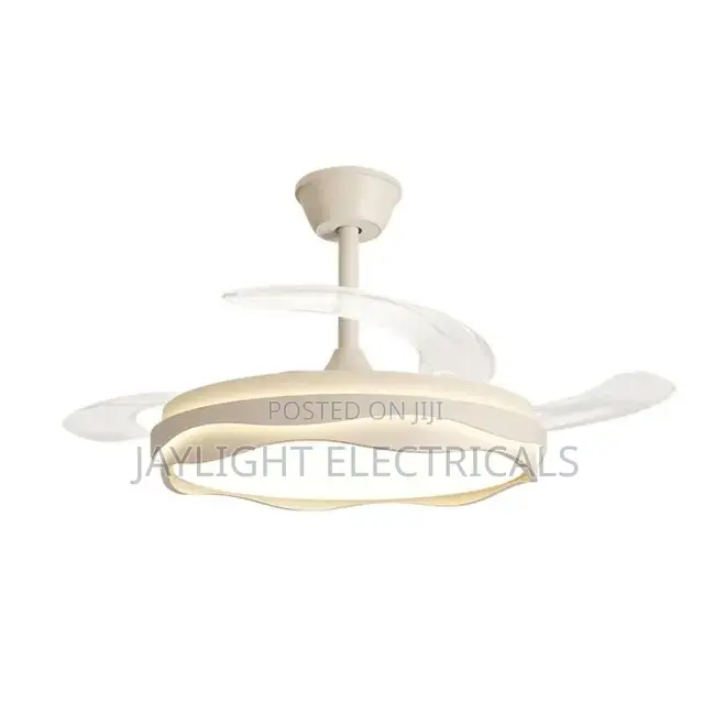 Indoor Bedroom 4 Blades Remote Control Led Ceiling Fan With Light