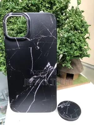Black Marble-Patterned Smartphone Case 15 Case Marble