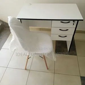 All White Desk and Chair