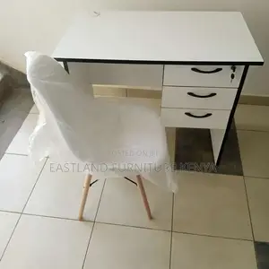All White Desk and Chair