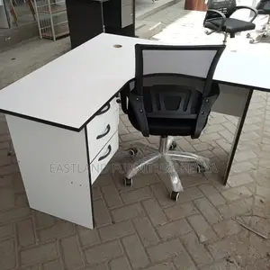 L-Shaped Office Desk - White Office Desk With Drawers