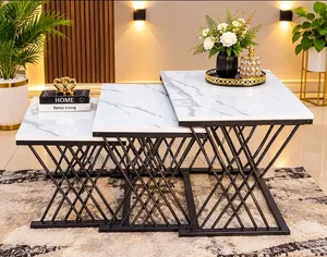 New Design Modern 3 in 1 Executive Squire Pure Marble Table