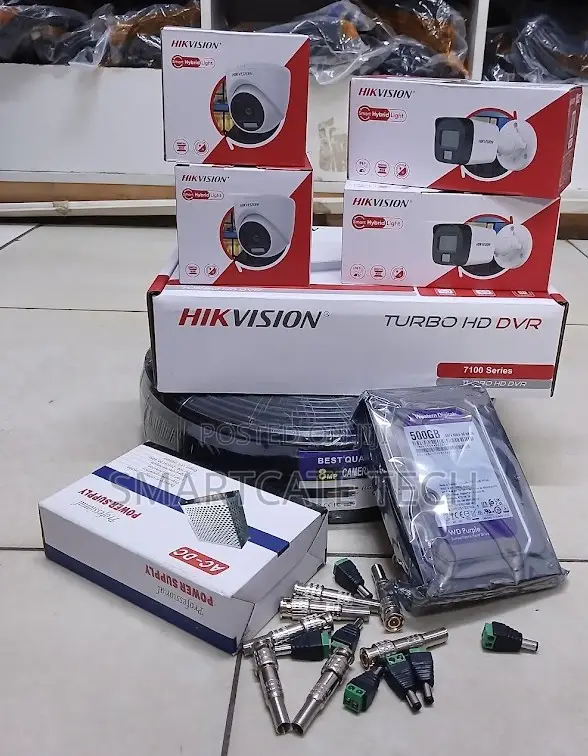 Hikvision Full Color CCTV System 4CH – 2 Dome + 2 Bullet HD
