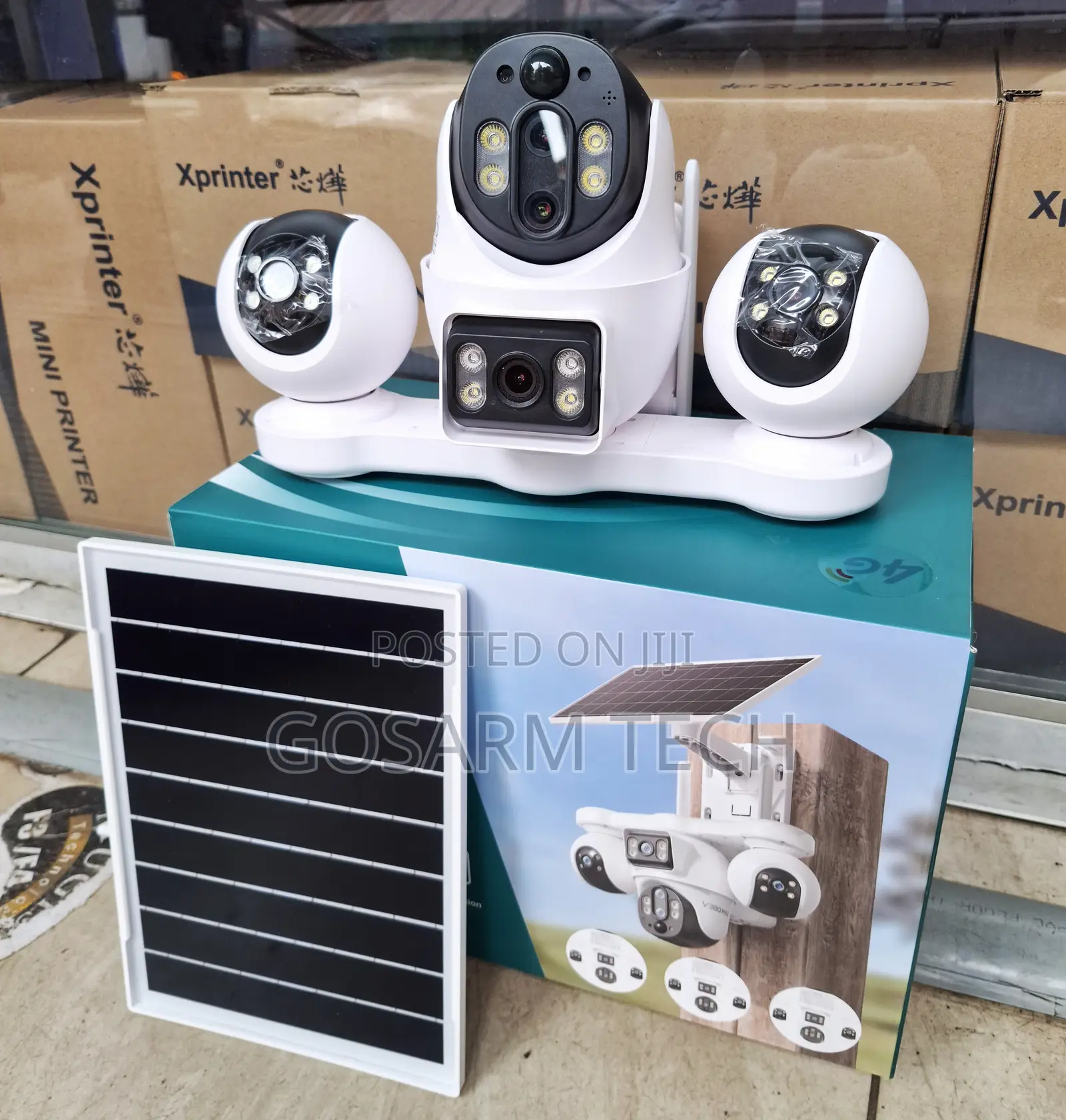 V380 8MP 4-Lens 4G SIM Card Solar PTZ Outdoor Camera With Two-Way Audi