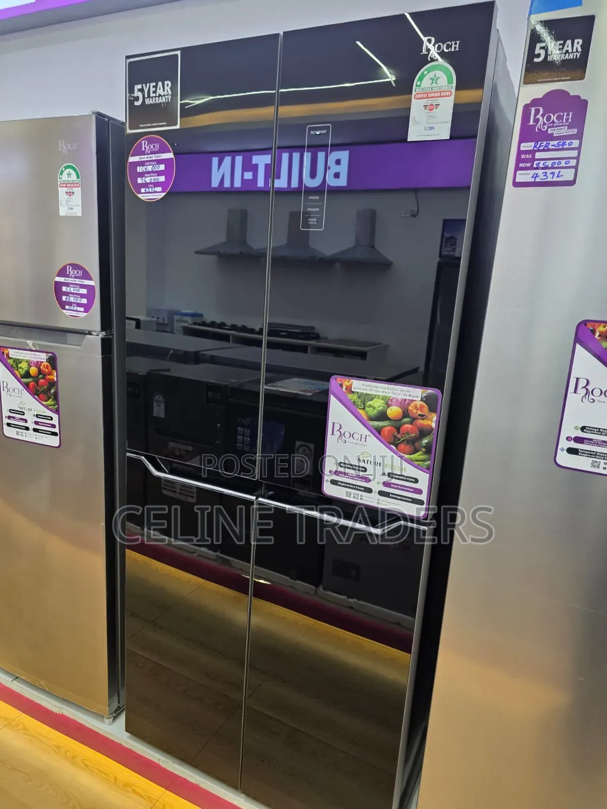 Roch 439L Side by Side 4 Door Refrigerator