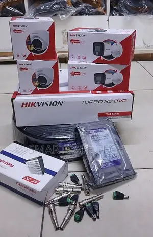 Hikvision 4 Channel Full Color Security Cameras 2 Dome + 2 Bullet