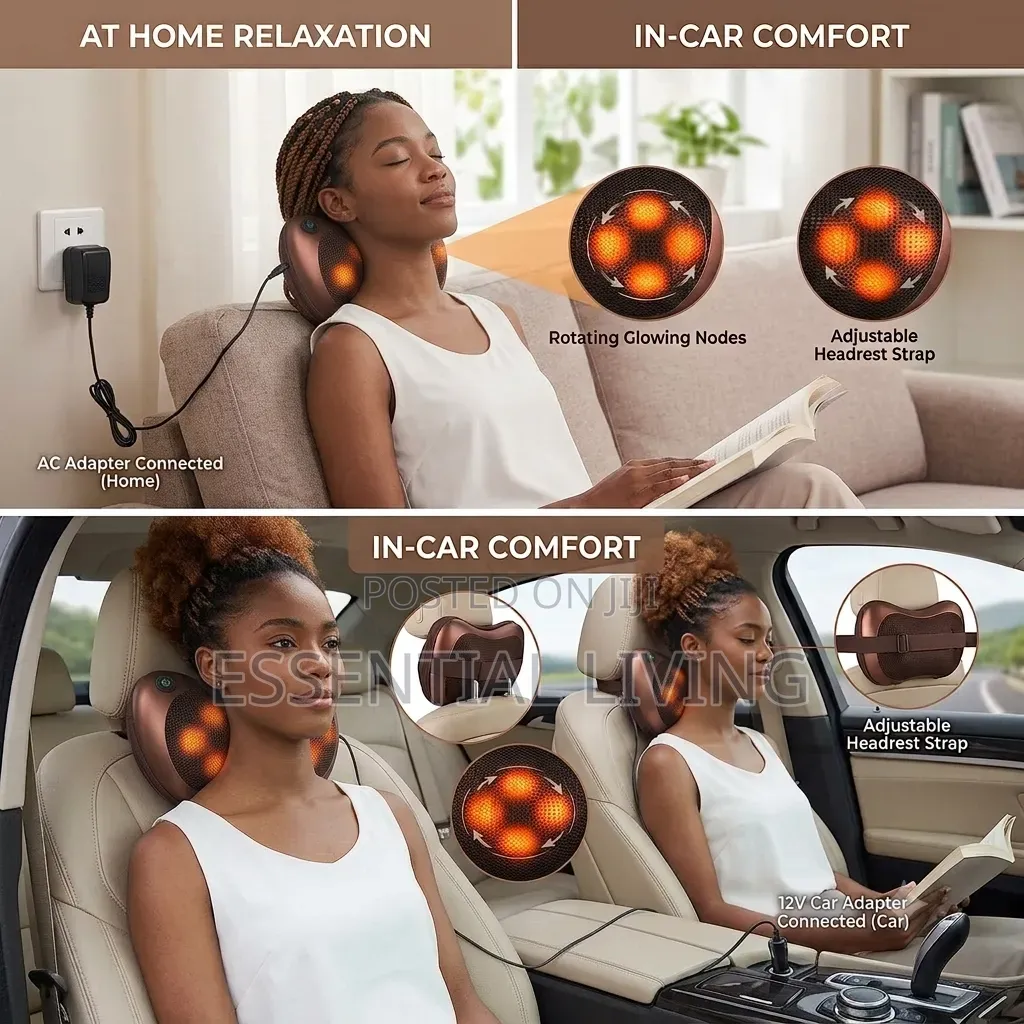 Neck Back Massager Pillow With Heat - Shiatsu Massage