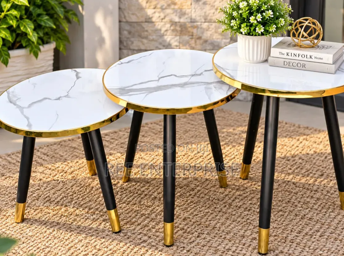 Modern 3 in 1 Executive Pure Marble Table