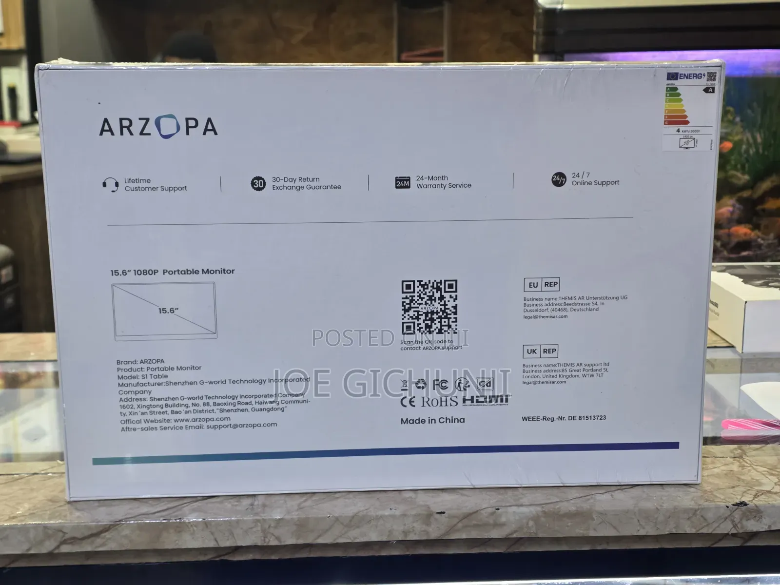 Arzopa S1 Table 15.6-Inch 1080P Portable Monitor