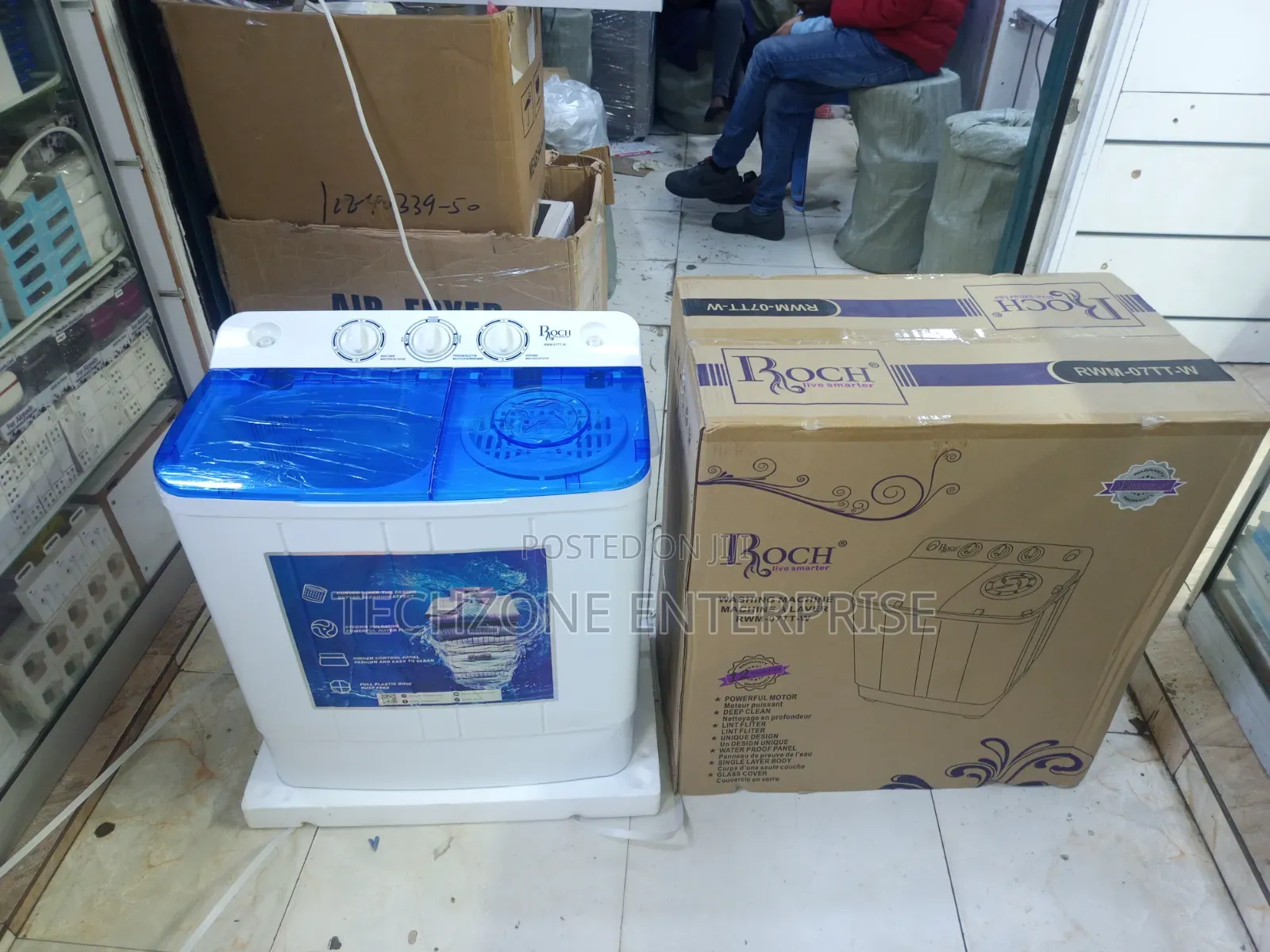Roch 7kgs Top Load Twin Tub Washing Machine, White 