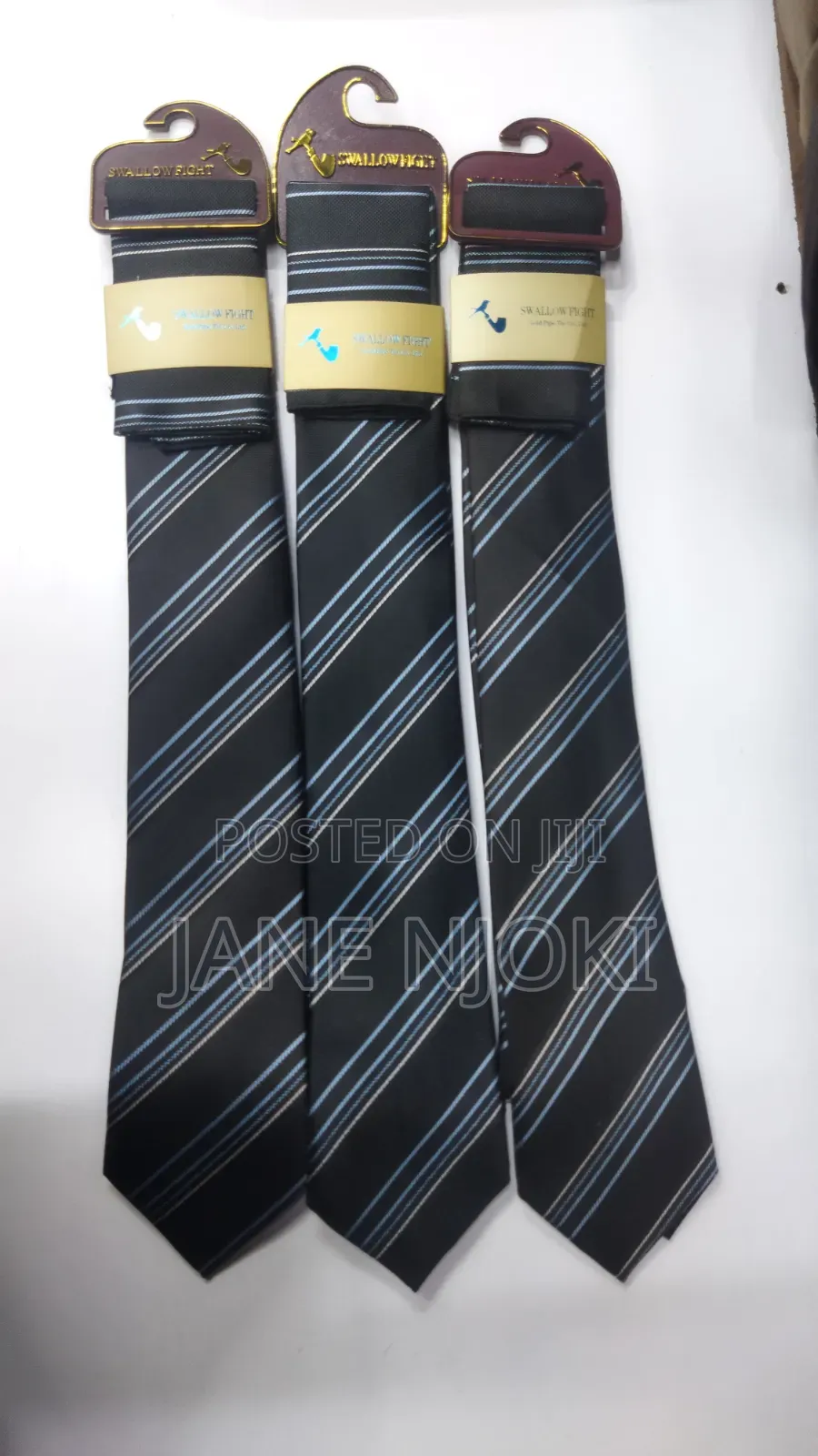 Stripped Blue and Black Ties