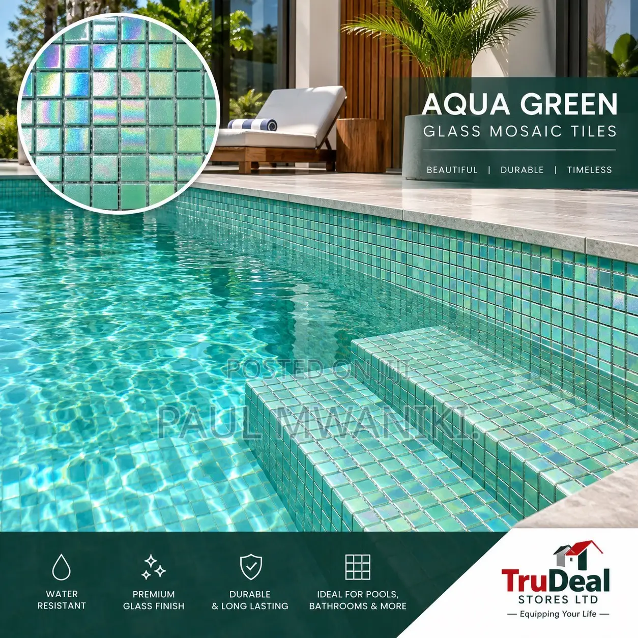 Swimming Pool Premium Glass Mosaic Tiles