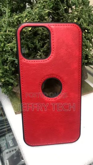Red Business-Style Leather Protective Back Cover iPhone 13
