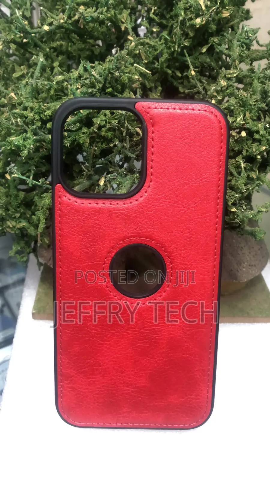 Red Business-Style Leather Protective Back Cover iPhone 13
