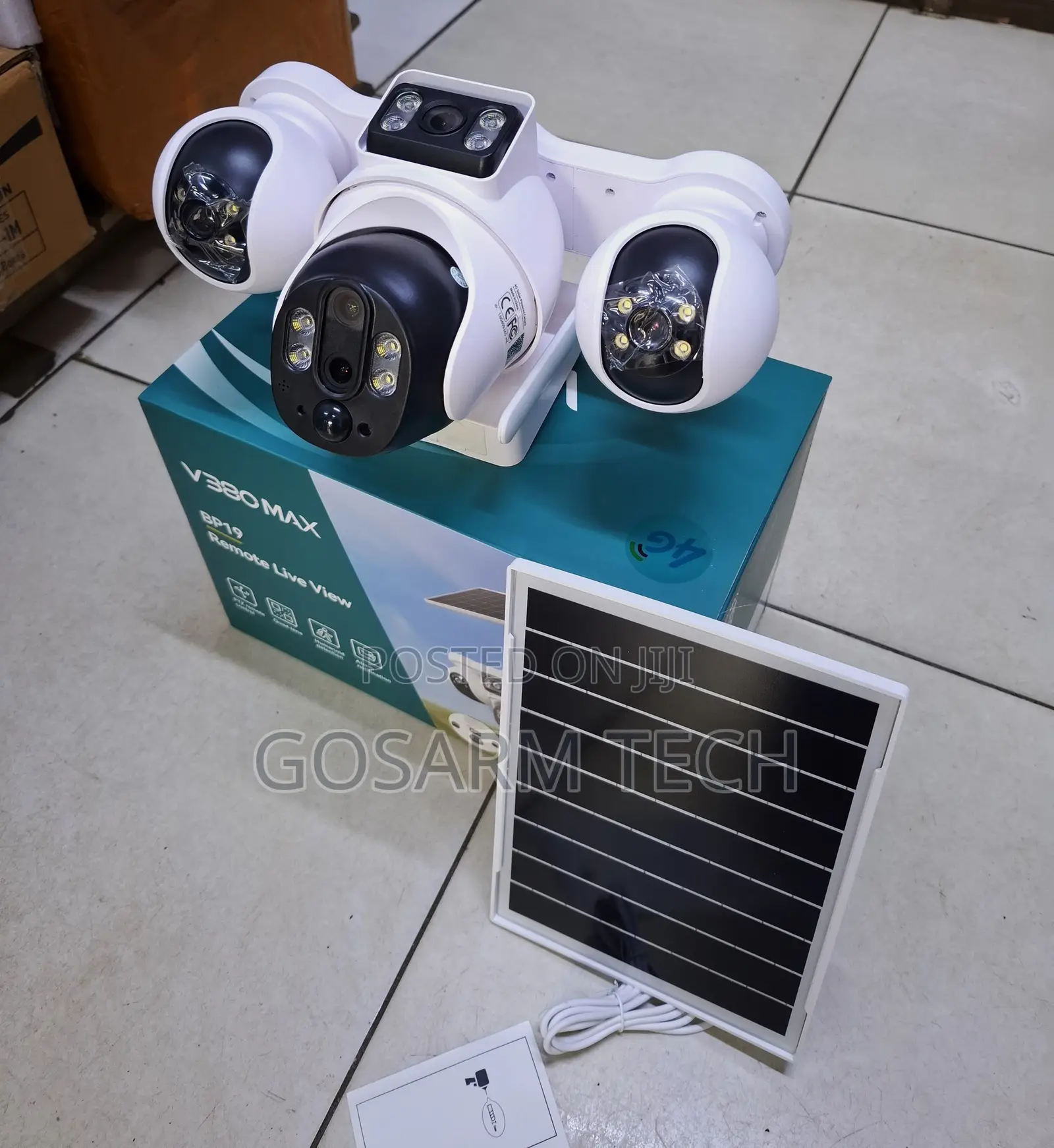 4-Lens Quad Lens 4G Solar Powered V380 Pro Security Camera
