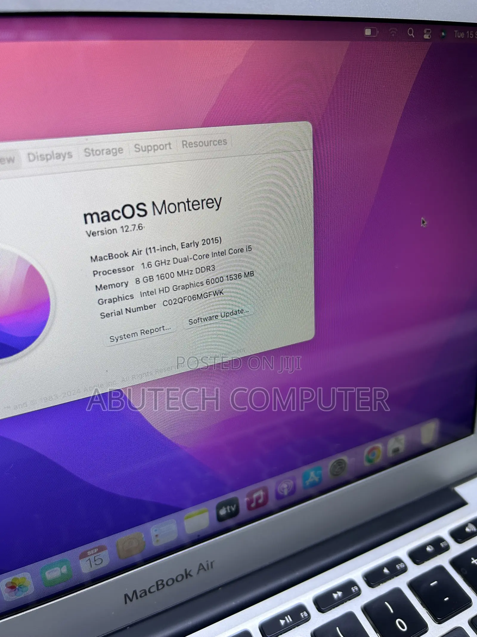 Laptop Apple MacBook Air 8GB Intel Core i5 SSD 128GB