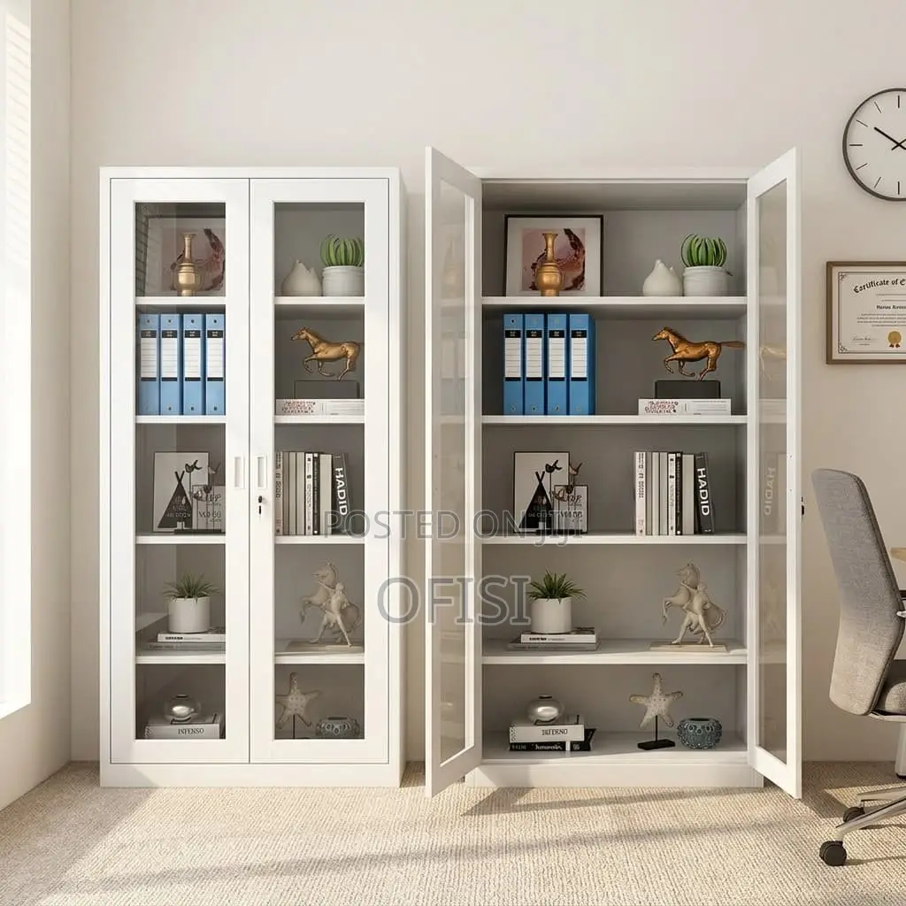 Office Cabinet; Metal Cabinet With Glass Doors