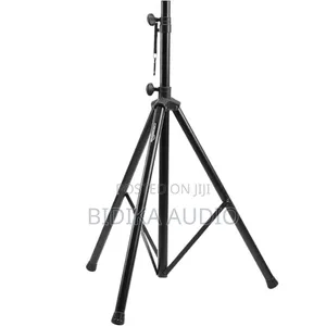 Amazon Basics Adjustable Speaker Stand – 4.1 to 6.6-Foot Steel Black