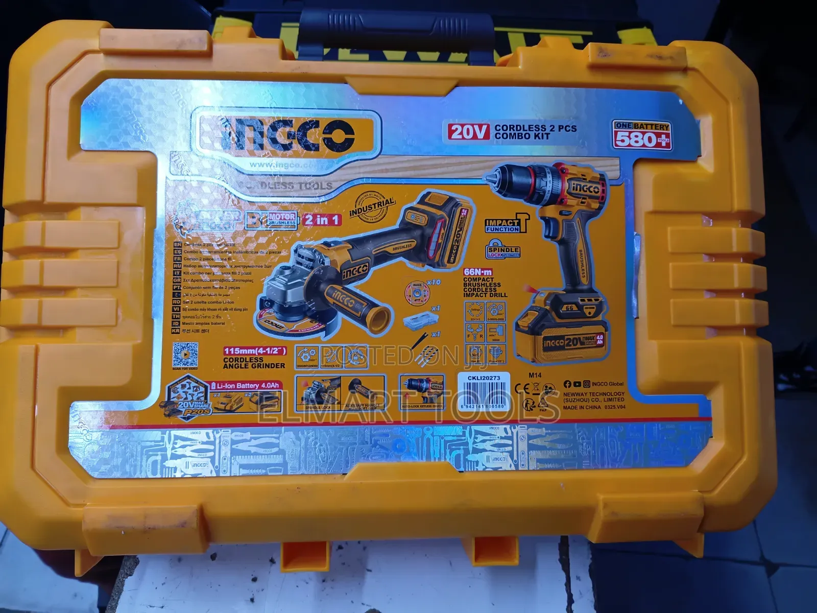Ingco 20V Cordless 2 PCS Combo Kit