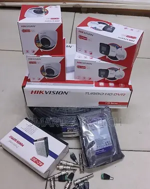Hikvision 4CH HD CCTV System Cameras + Smart Hybrid DVR