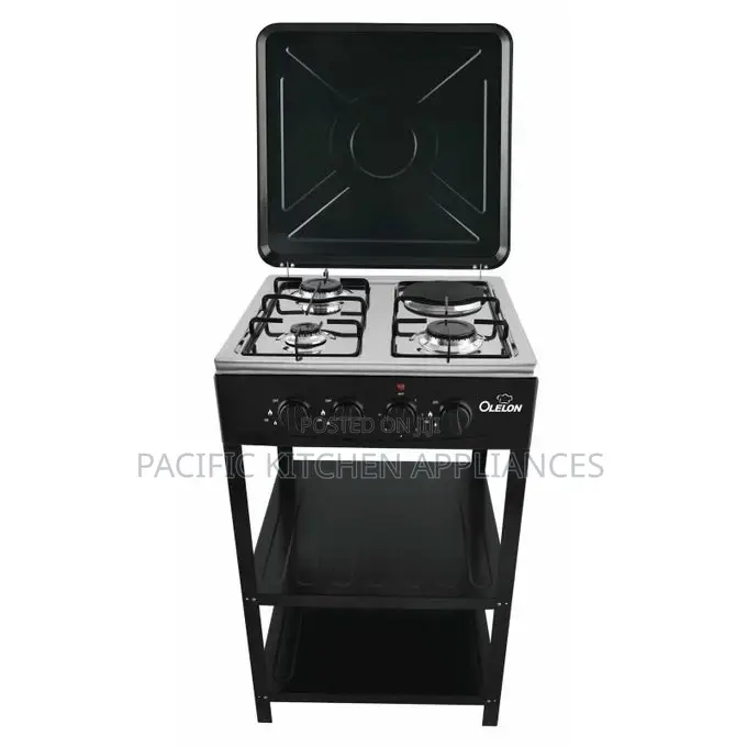 OLELON 4 Burner Full Standing Cooker With Shelves