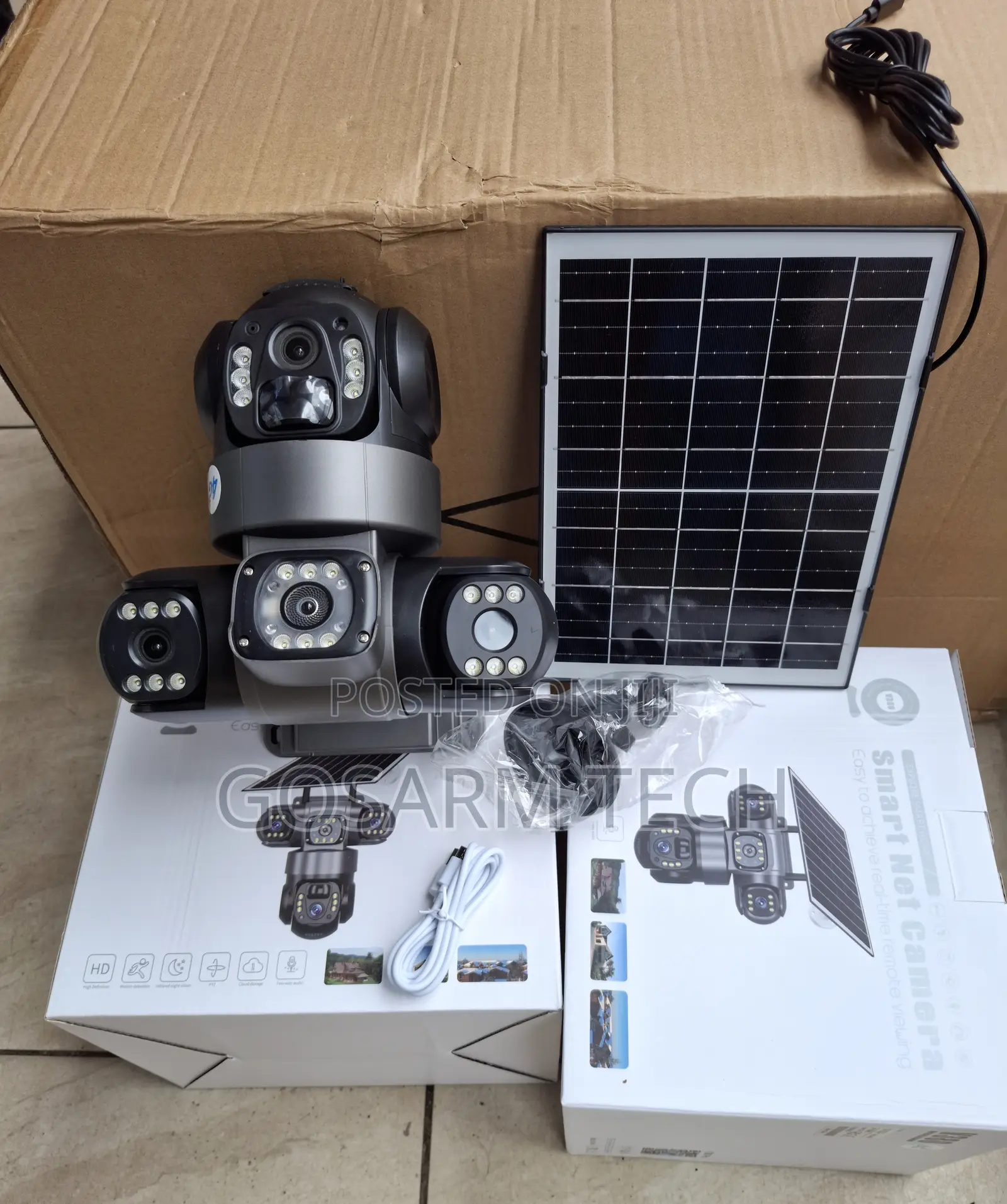 V380 Explore Smart Home Solar Powered Triple Lens 4G SIM Camera