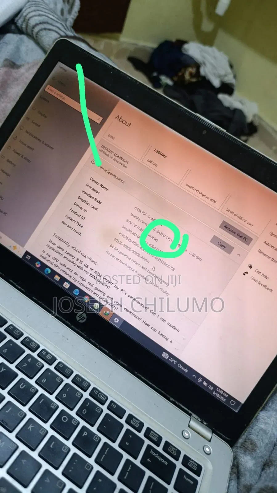 Laptop HP EliteBook Folio 9470M 8GB Intel Core i5 HDD 500GB