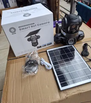V380 4G Solar Triple Lens CCTV Camera – Outdoor PTZ Three Screens