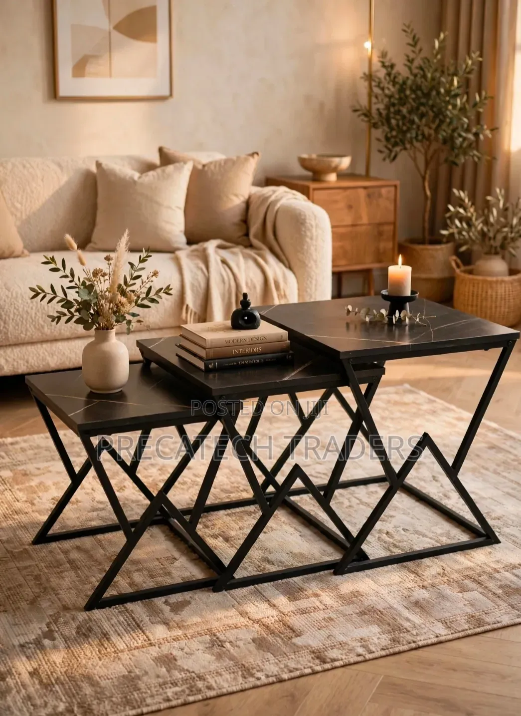 Modern Black Nesting Coffee Tables