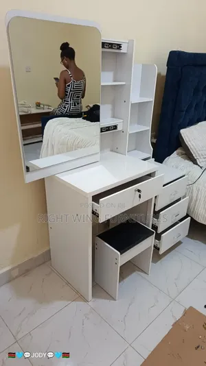 Sliding Mirror Both Edge White Dressing