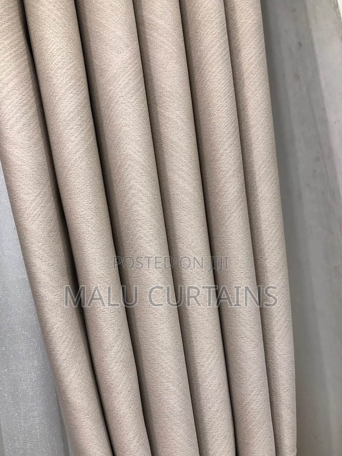 Warm Beige Minimalist Curtain Black Out