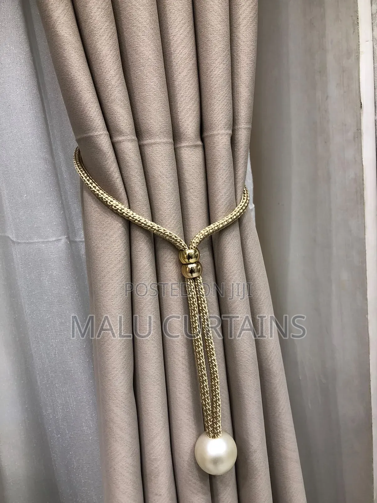 Warm Beige Minimalist Curtain Black Out