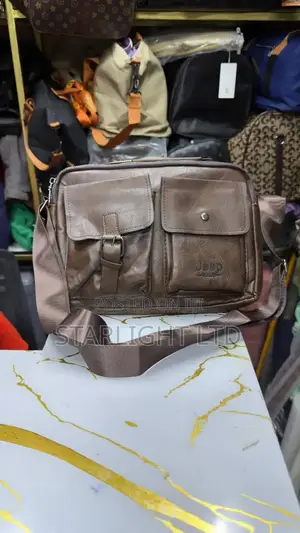 Dark Brown Jeep Leather Laptop Bag