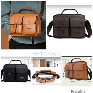 Multicoloured Leather Jeep Laptop Bag With Compartment