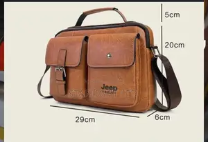 Multicoloured Leather Jeep Laptop Bag With Compartment