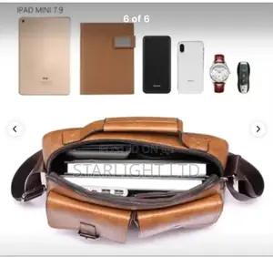 Multicoloured Leather Jeep Laptop Bag With Compartment