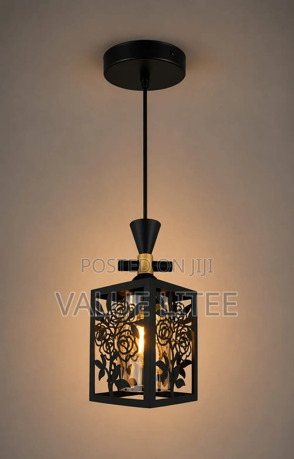 Single Black Pendant Light Fixture